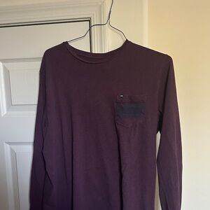 Travis Mathew Deep Purple/ Maroon Long Sleeve Tee